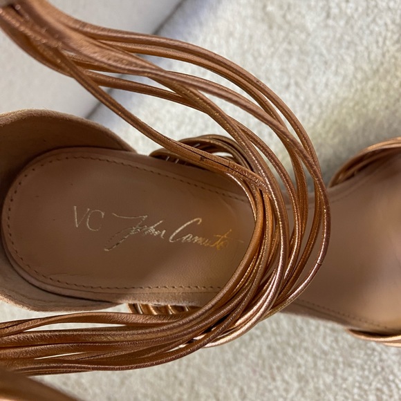 JC JOHN CAMUTO Ankle wrap leather high heels rose gold 6.5 - Picture 7 of 13